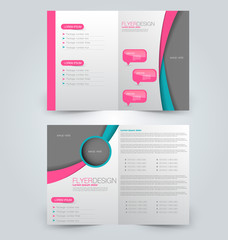 Abstract flyer design background. Brochure template. Can be used for magazine cover, business mockup, education, presentation, report.  Pink and green color.