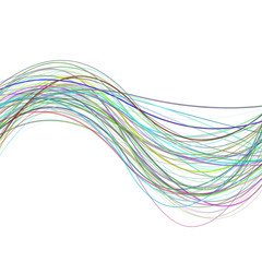 Dynamic abstract wave stripe background -  illustration from colored curved lines