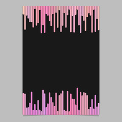 Brochure template - blank vector stationery, document design with rounded vertical stripes in pink tones on black background