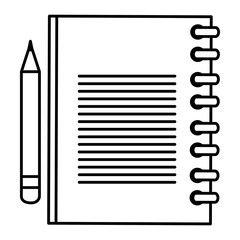 notebook school with pencil