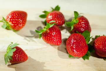 Fresh Strawberry on Wood