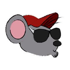 Cute mouse worker cartoon icon vector illustration graphic design