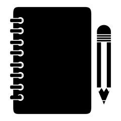 notebook school with pencil