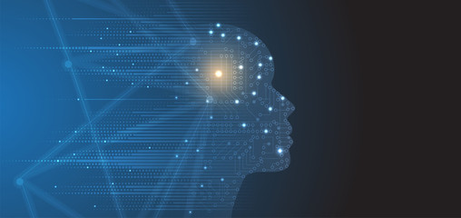 Artificial intelligence. Technology web background. Virtual concept