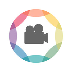 farbiges Icon - Projektor - Kino