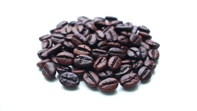 Coffee beans rotation on isolated