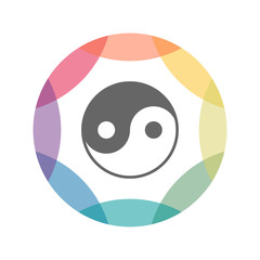 farbiges Icon - Yin und Yang