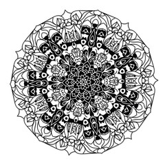 black and white vector mandala on a white background