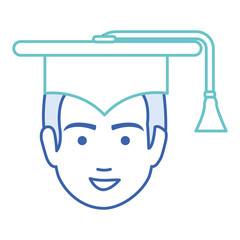 Fototapeta premium student head with hat graduation avatar