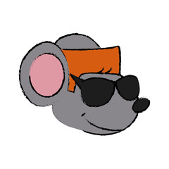 Cute mouse cartoon icon vector illustration graphic dsign