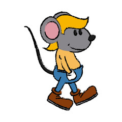 Cute mouse cartoon icon vector illustration graphic dsign