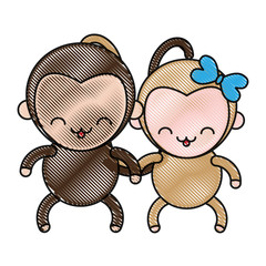 Fototapeta premium cute monkey icon