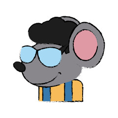 Cute mouse cartoon icon vector illustration graphic dsign