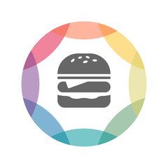 farbiges Icon - Burger - Hamburger - Fast Food