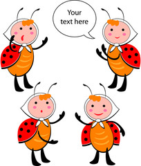 Fototapeta premium Set of random ladybug characters