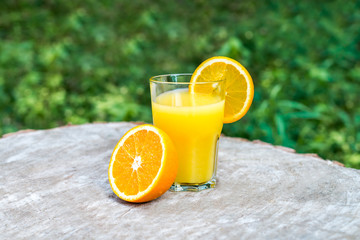Fresh orange juice with oranges fruit