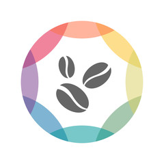 Naklejka premium farbiges Icon - Kaffeebohnen