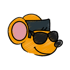 Cute mouse cartoon icon vector illustration graphic dsign