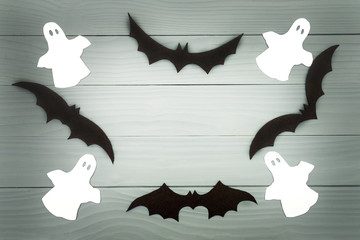 Halloween holiday background made of frame