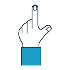 human hand touching icon