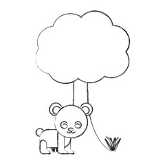 tree and panda bear icon
