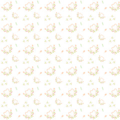 Background with flowers and hearts. For print. Scrapbook paper.
