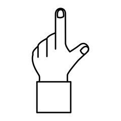 human hand touching icon