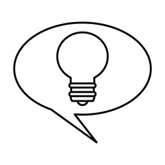 speech bubble with bulb