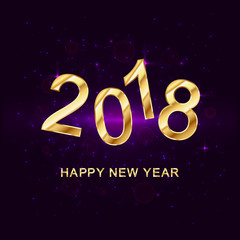 Fototapeta na wymiar 2018 Happy New Year Background for your Seasonal Flyers and Greetings Card. Vector illustration
