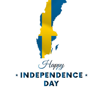 Sweden Independence day. Sweden map. Vector illustration.