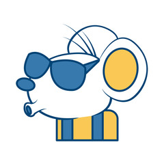 Cute mouse cartoon icon vector illustration graphic dsign