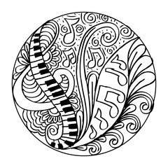 Musical background with a treble clef	