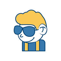 Cool guy cartoon icon vector illustration graphic design