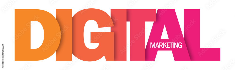 Sticker digital marketing colourful letters banner