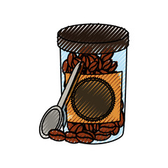 jar with coffee beans  vector illustration