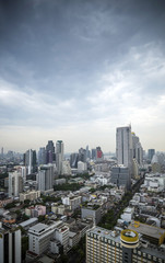 Fototapeta na wymiar view of central silom in bangkok thailand by day