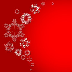 Naklejka na ściany i meble Christmas, red and white, snowflakes