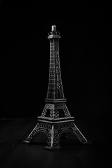 Eiffel tower on black
