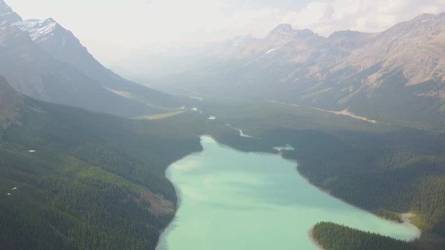 Aerial view of Peyto Lake, Canada
