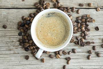 Coffee cup on table