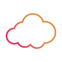 cloud icon over white background vector illustration