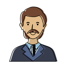 cartoon lawyer icon over white background vector illustration