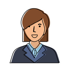 cartoon woman lawyer icon over white background colorful design vector illustration