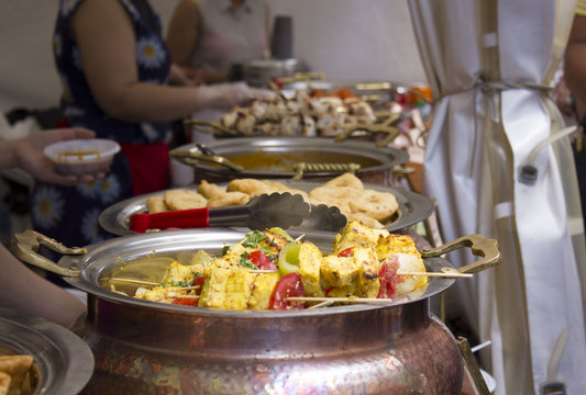 Oriental Food - Indian Takeaway At A London's Market