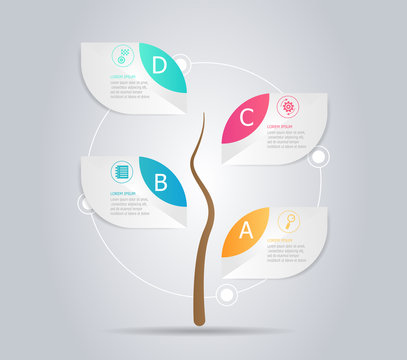 abstract tree infographic element background
