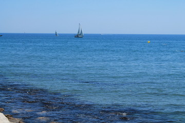 Sail boat in mediterranean sea, France