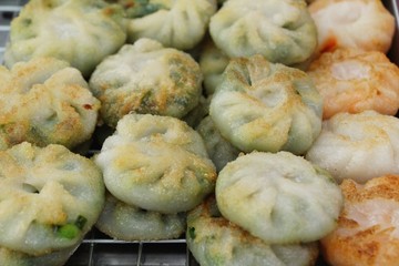 Steamed dumpling stuffed with garlic chives delicious