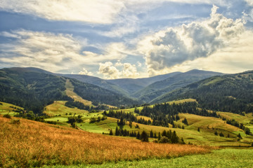 Fototapeta na wymiar Viewn on the mountains. Carpathians, Podobovets