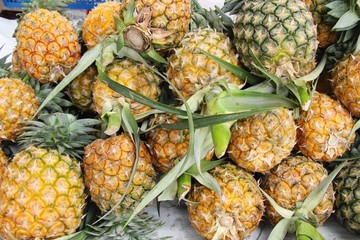 Fresh pineapple is delicious in the market