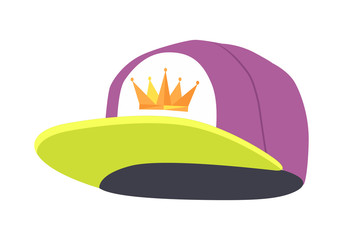 Male Colourful Rap Cap. Isolated Illustration